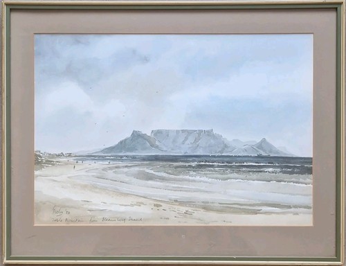 Aquarelle paysage mer table - aquarelle,