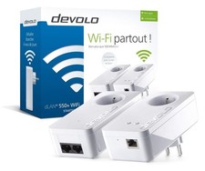 devolo dLAN 550 Duo + 1 DLan WiFi  En Très Bon État+Câbles RJ45
