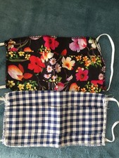 2 masques de protection pour enfants en tissus imprimés lavables neufs