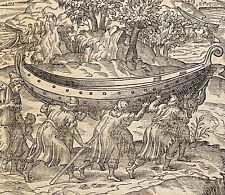 Finlande Lapons déplacement un bateau par André́ Thevet 1504-1592 c 1575 Laponie