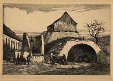 Four a Chaux GRAVURE Eau Forte AUGUSTE PEQUEGNOT XIX°