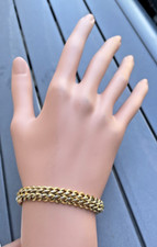 Bracelet gourmette vintage Plaqué Or maille américaine gold-plated bangle