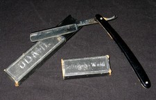 RASOIR DROIT UDAHL SOLINGEN WALD N° 42 AVEC ÉTUI COUPE CHOUX TRÈS BON ETAT 18