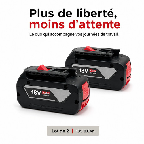 Lot batteries 18v 0ah - lot, 8.0ah