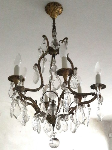 Lustre bronze dore massif a - lustre,