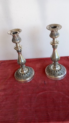 Paire bougeoirs flambeaux - paire,