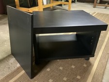 Desserte Bois noire sur roulettes 60 X 50 avec étagère 