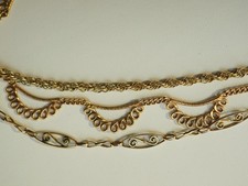 LOT 3 COLLIERS ANCIENS PLAQUE OR DRAPERIE GOLD PLATE NECKLACE