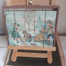 Jeu de cubes vintage en bois