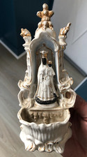 Sculpture Bénitier Porcelaine Vierge Noire Religion Collection XIXéme