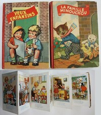 LOT de 2 livres (accordéon) YEUX ENFANTINS et La Famille MINOUCHOU 1950