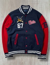 POLO BEARS RALPH LAUREN Baseball Bear Varsity Jacket Mens Size M Patches Script