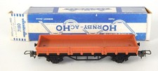 7180 - HORNBY WAGON PLAT A ESSIEUX  ATTELAGES A BOUCLES HO EN BOITE BLEU