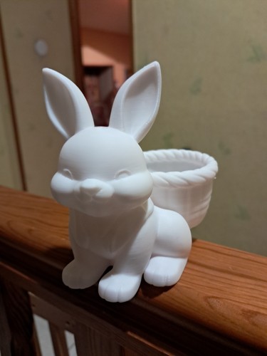 Lapin pâques avec bol en - de,