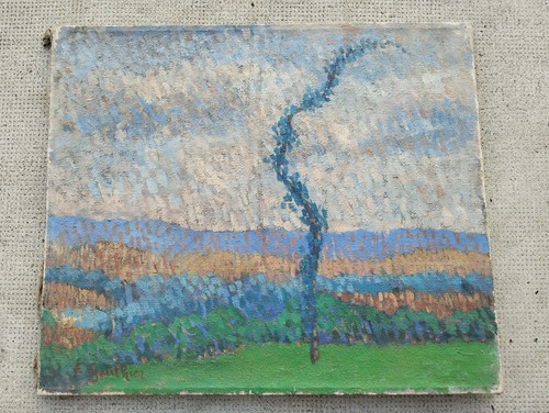 Ancienne peinture pointilliste - ancienne,