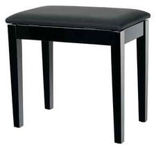 Banquette Piano Clavier Tabouret Similicuir Compartiment Rangement Noir Brillant