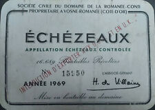Etiquette Echezeaux 1969 DRC
