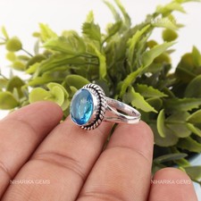 Ovale Naturel Topaze Bleu