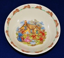 Vtg Royal Doulton Bunnykins Porcelaine Fine Ring-Ring Rosey 6 " D Coupe Céréale