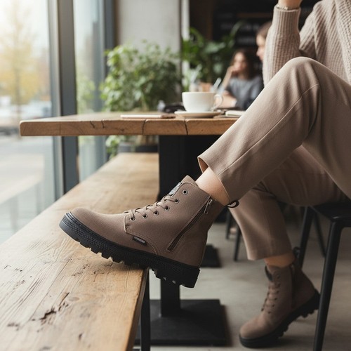 Palladium bottines nubuck gris - palladium,