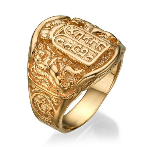 14k yellow gold signet ring - signet,