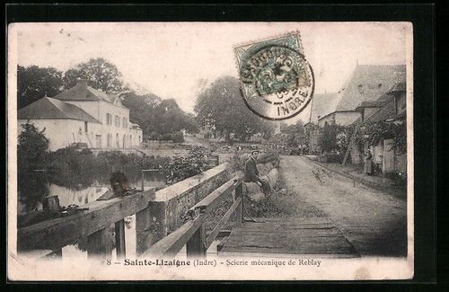 Cpa sainte lizaigne scierie - sainte-lizaigne,,