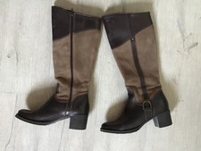 Bottes Cavalières à Talons Daim et Cuir T 38 TBE