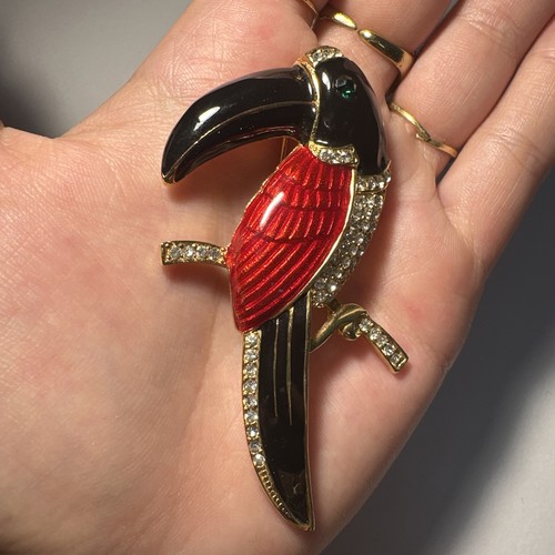 Broche toucan doré noir - doré,,