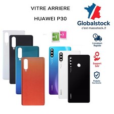 VITRE ARRIERE CACHE BATTERIE POUR HUAWEI AVEC ET SANS LENTILLE P30 + ADHESIF