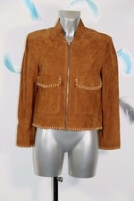  veste courte en cuir daim