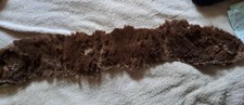 N°6 COL VRAI FOURRURE MARRON FONCÉ 80 CM X  12 CM