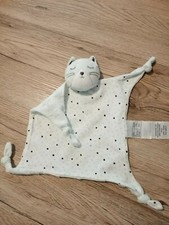 Doudou Plat Chat Tige Bleu