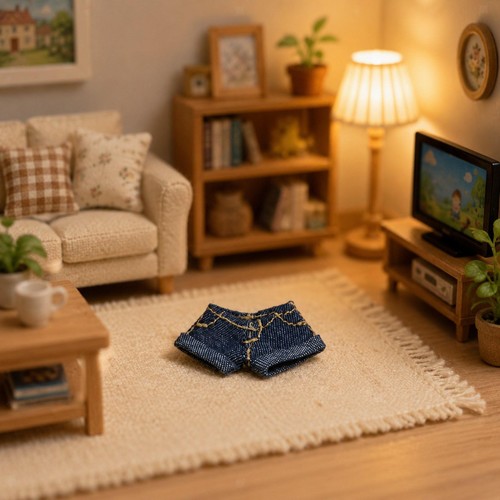 Short jean accessoire - en,