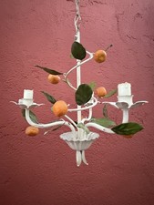 Lustre suspension en tôle peinte mandarines agrumes