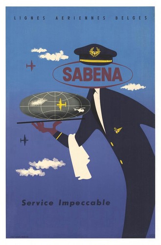 Affiche poster sabena - ,