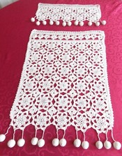 RIDEAU et BRISE BISE  CROCHET ARTISANAT FRANCAIS S RAISONNIER  AUBEPINE