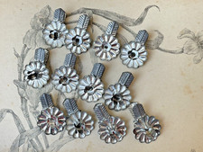 Ensemble de 12 porte-Bougies anciens pour sapin de Noël en métal couleur Argenté