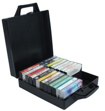 Classeur cassette Mallette  range boîte pour  24  K7 Audio  (Réf#H-743)