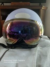 casque moto jet, taille S, couleur violette, housse de transport comprise.