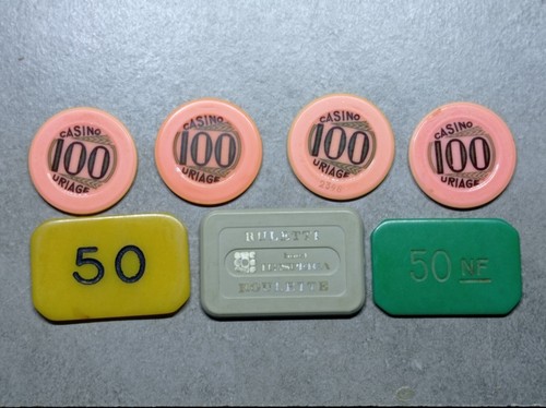 Lot jetons casino plaque - 7,