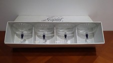 Très Belle Série De 4 Coupe A Champagne Venise Saphir En Cristal D'arques