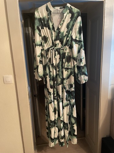 Robe longue verte blanche - verte,