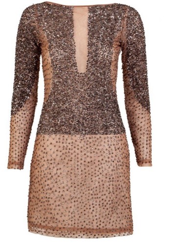 Robe paillettes corps nude - robe,