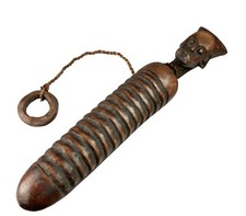 Guiro Africain Statue Fang 41 cm Instrument de Musique # 373