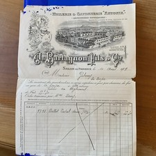 Facture 1929 Bartagnon Fils Salon De Provence Huilerie Savonnerie Antonia
