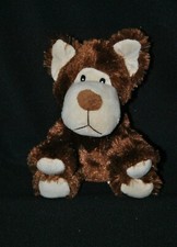 Peluche doudou chien ours FIZZY brun marron beige 20 cm assis NEUF