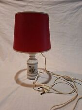 Lampe ancienne Chevet  Motif Fleur Art Deco Abat Jour Rouge Vintage