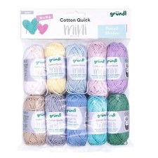 laine Cotton Quick Mini Shades Kit tricot et crochet Miniature 10 x 15 g 100%...