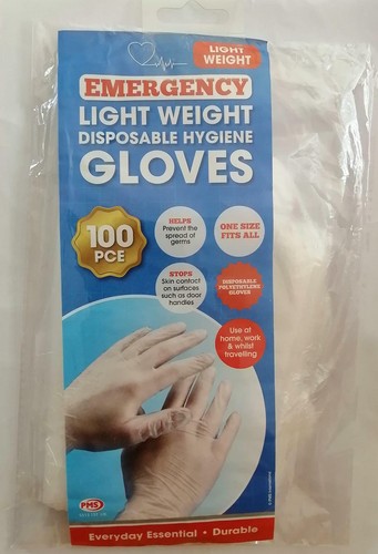 Gants jetables urgence 100 - jetables, d'urgence