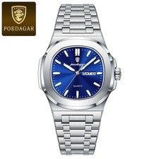 Montre Homme POEDAGAR 853 – Style Moderne - Couleur Bleu & Argenté
